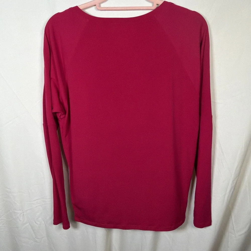 Michael Kors Womens Small Pink‎ Long Sleeve Top Zipper Shoulder Detail